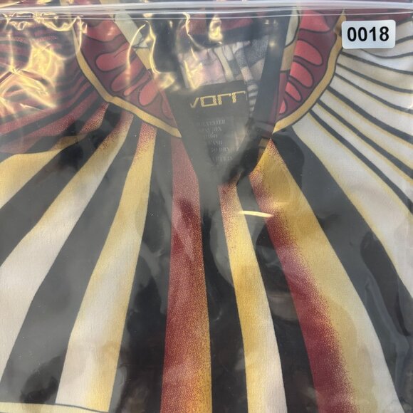 Colorful Abstract Print Top With Elastic Sleeves By Evovorro Size S - Picture 11 of 11